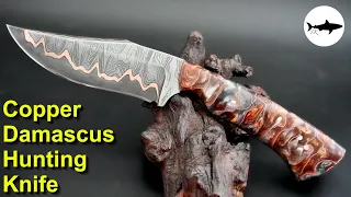 Forging a Special Copper Damascus Hunting Knife