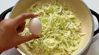 Cabbage with eggs is better than meat! Simply! Simple and delicious cabbage recipe!