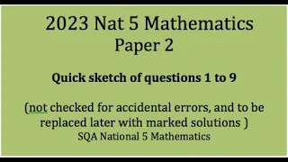 2023 Nat 5 paper 2 nos. 1 to 9