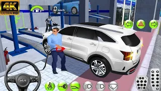 3D Driving Class - New Blue Lamborghini Car In Gas Station Refuel Gas Funny Gameplay,- Car Games