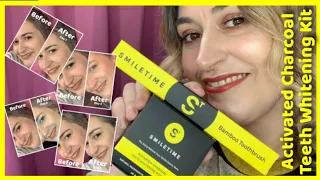 Testing & Reviewing The Natural Charcoal Teeth Whitening Kit By SmileTime / Teeth Whitening At Home