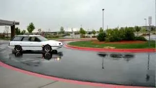 Subaru Legacy Round-About Rain Drift