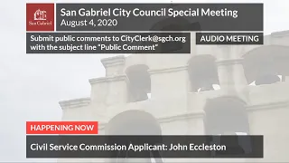 City Council - August 4, 2020  Special Meeting - City of San Gabriel