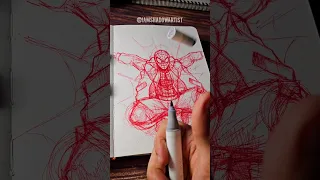 Drawing Miles Morales ( Spider-Man ) 🕷✨️ #spiderman  #shorts