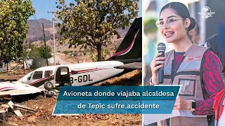 Aterriza de emergencia avioneta donde viajaba Geraldine Ponce, alcaldesa de Tepic