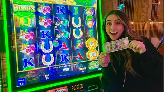 Will This Slot Machine Give Her A LUCKY WIN At The Palazzo Casino In Las Vegas?! 😳🍀