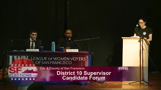 District 10 Candidate Forum San Francisco Board of Supervisors