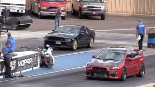 Mitsubishi EVO X vs Ford Mustang GT