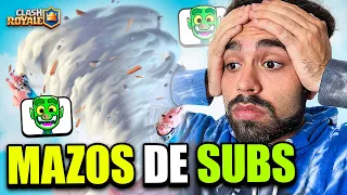 JUGANDO CON MAZOS DE SUBS #12 CLASH ROYALE - KANARIOOO