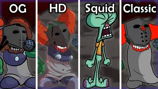 TRICKY: Original VS HD VS Squidward VS Classic | FNF Mods