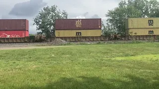 Spirit of Birmingham locomotive on CSX intermodal train in Erie Pennsylvania