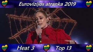 Eurovision 2019 Lithuania - Eurovizijos atranka 2019 - Heat 3 - Top 13