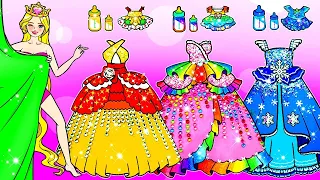 [🐾paper diy🐾] | Costumes Four Seasons Dress Up Challenge | Rapunzel Compilation 놀이 종이