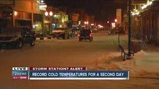 Record cold temperatures for a second day