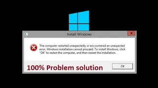 how to fix the computer restarted unexpectedly or encountered an unexpected error windows 7,8,10 pro