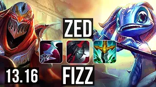 ZED vs FIZZ (MID) | 9 solo kills, 2.0M mastery | EUW Master | 13.16