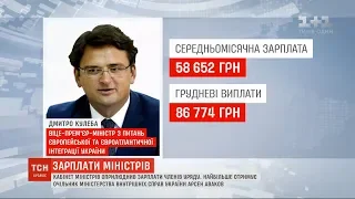 Кабінет міністрів офіційно оприлюднив зарплати членів уряду