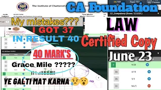 CA Foundation Law Certified Copy || Rti || June 2023 || #ca #caaspirants  #cafoundation #viral