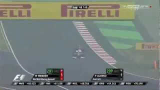 Formula 1 India 2012 Alonso overtakes Webber