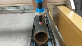 CNC Plasma pipe cutter set up.
