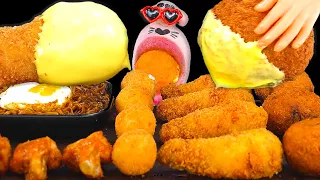 SUB│Cheese Ball Pork Cutlet, Black Bean Noodles, Chicken ASMR Mukbang Eating Show