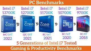 Intel i7 13700K vs 12700K vs 11700K vs 10700K vs 9700K | 5 Generations of Intel i7 Tested