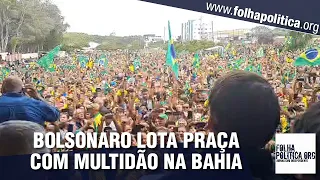 Após ‘motociata’, Bolsonaro lota praça com multidão surpreendente em Vitória da Conquista, na Bahia