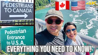 Crossing the US Canada BORDER on foot | Everything you need to know! Pedestrian Walkway Immigration!