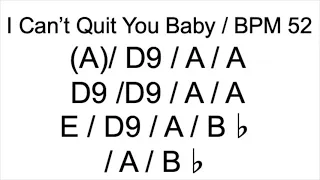 I Can't Quit You Baby / Led Zeppelin / Backing track /  BPM 52 / Key=A / Guitar practice