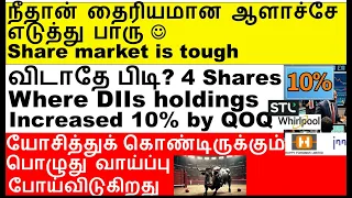 விடாதே பிடி? 4 Shares DIIs holdings increase 10% qoq | IRFC share analysis | Bajaj consumer buyback