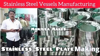 Stainless Steel Plate Manufacturing Full Process | Making Steel Plates in Factory |  Manjula Makes