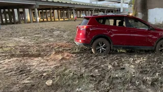 Stuck Rav4 awd being pulled out