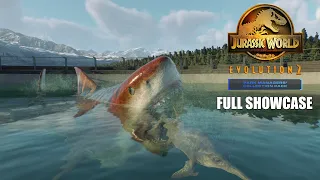 MEGALODON VS MOSA! MICROCERATUS & More! FULL DLC & FREE UPDATE SHOWCASE! Jurassic World Evolution 2