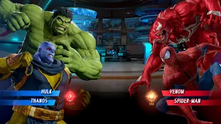 hulk & Thanos V's Venom & Spiderman [Very Hard]AI Marvel vs capcom