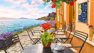 Positive Spring Morning | Feeling Elegant Piano Jazz Music at Outdoor Coffee Shop Ambience for Relax