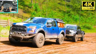 Ford F-150 Raptor & Ford Deberti | OFFROAD CONVOY | Forza Horizon 5 | RTX 3090 | Steering Wheel