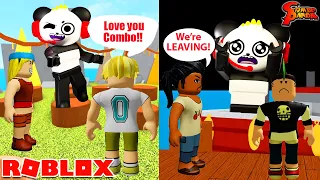 BETRAYED by Combo Crew in Roblox! Let's Play Roblox Total Drama Island with Combo Panda!!