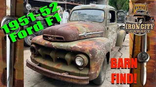 Cleaning out old 1951-52 Ford F1. Barn Find fresh off the farm. What will we find??