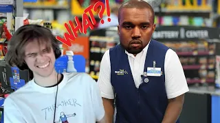 xQc Reacts to a Walmart Cashier ft  Kanye