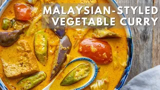 Malaysian-styled Vegetable Curry with homemade sambal - 超级下饭蔬菜咖喱