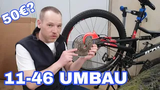 Umbau MTB Kassette 11-46 Bolany mit Schaltaugen Verlängerung am Btwin 520S DIY Mountainbike Upgrade