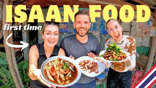 FIRST TIME eating real ISAAN FOOD 🇹🇭 SUPER SPICY Thai food in Bangkok Thailand