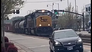 4 trains in Downtown Fayetteville feat. CSX 3134, Amtrak 339, CSX 4771 w/ epic K5LA and A&R 5830