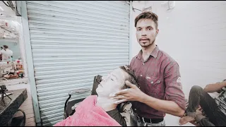 Young Indian Barber Facial with Massage I Delhi, India.
