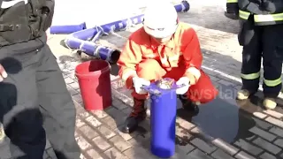 Chinese Firefighters Rescue Cat Stuck in Pipe