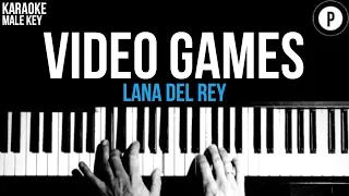 Lana Del Rey - Video Games Karaoke SLOWER Acoustic Piano Instrumental Cover Lyrics MALE / HIGHER KEY