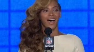 Beyonce sings National Anthem Live At  2013  Bowl Press Conference