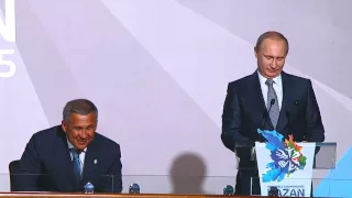Речь Путина на открытии ЧМ по водным видам спорта в Казани