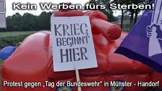 Münster: "Kein Werben fürs Sterben!" -  Protest gegen "Tag der Bundeswehr"  in der Lützow-Kaserne