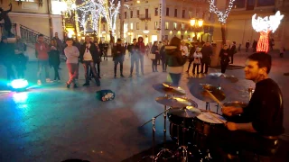 Одесса, март 2017, уличные музыканты, street musicians, Бешеный Барабанщик Страдивари 10-я серия